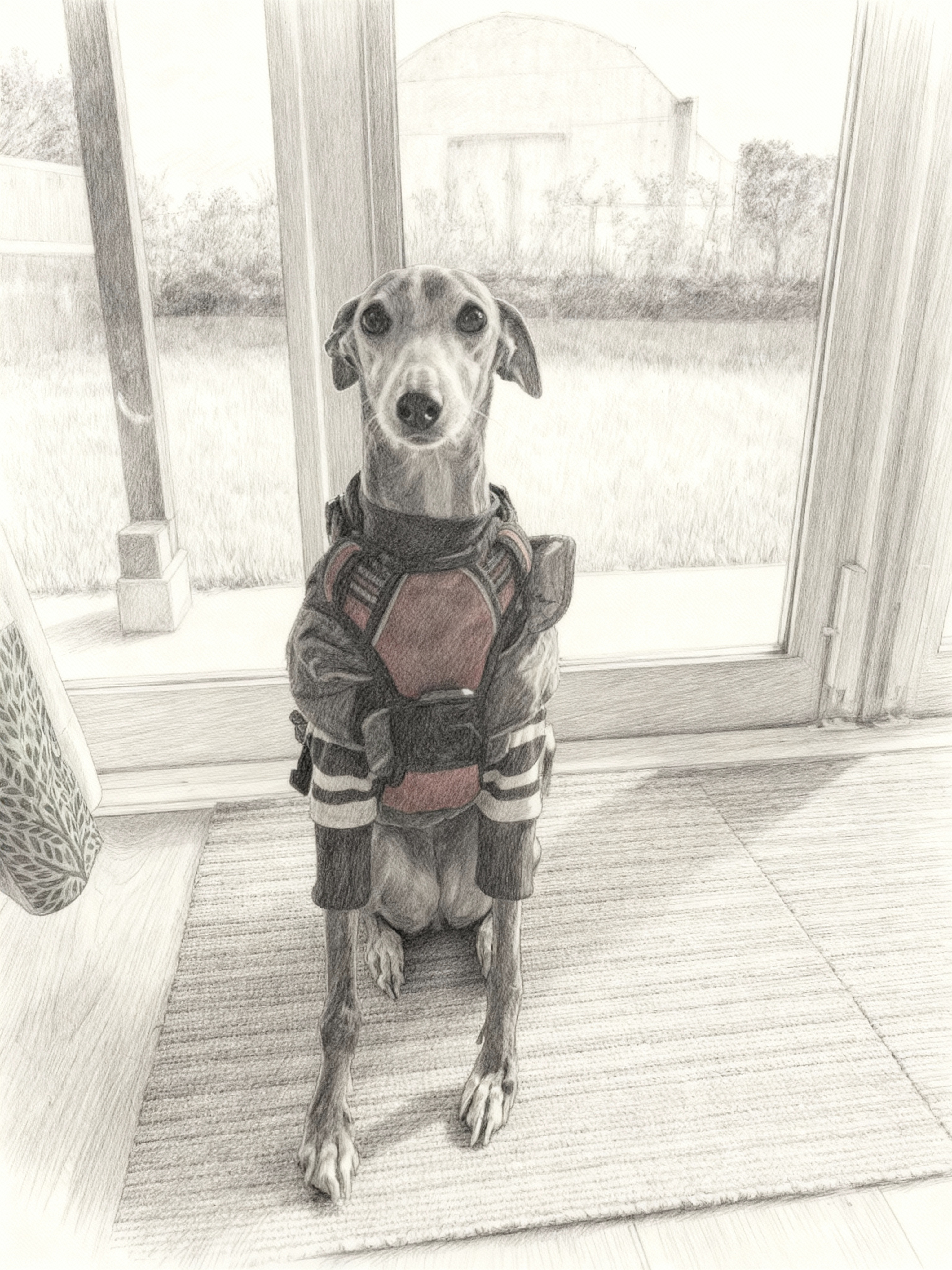 Pet sketch transformation – after